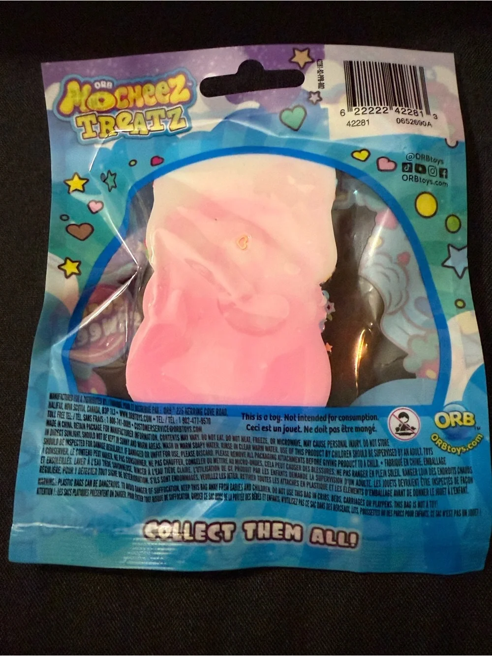 ORB Mosheez Treatz Soft Squeezy Pink & Cream Collectible Toy
